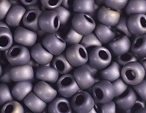 Japanische Rocaille-Perlen, matt, Grau, 2,2 mm, 11/0, 100 g. von INNSPIRO