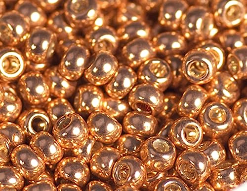 Japanische Rocaille-Perlen, verzinkt, Pfirsich, 2,2 mm, 11/0, 100 g. von INNSPIRO