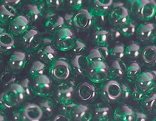 Japanische Rocailleperlen, transparent, grün, 2,2 mm, 11/0, 100 g. von Toho