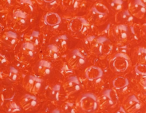 Japanische Rocailleperlen, transparent, rot, 2,2 mm, 11/0, 100 g. von Toho