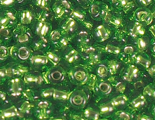 Japanische Rocailleperlen, versilbert, Grün, 2,2 mm, 11/0, 100 g. von INNSPIRO