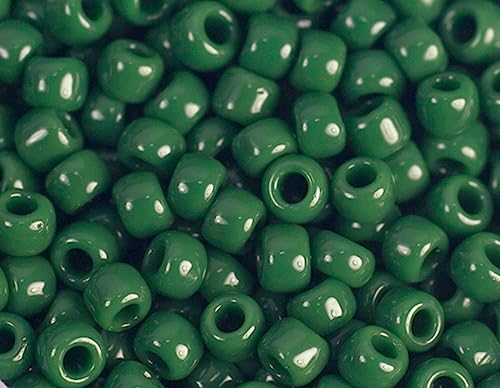 Japanische Rocailles-Perlen, blickdicht, dunkelgrün, 2,2 mm, 11/0, 100 g. von Toho