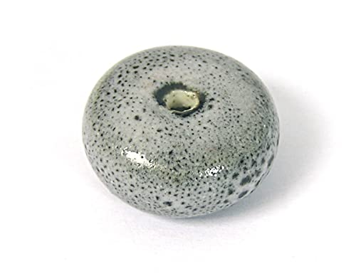 Keramik Perle Scheibe grau Durchmesser 19 x 9 mm. 100u. von INNSPIRO