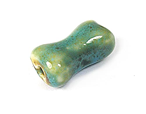 Keramik Perle unregelmäßige Form blau 9 x 19 mm. 100u. von INNSPIRO
