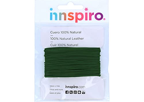 Kordel aus Naturleder, Grün, 2,0 mm, 5 m. von INNSPIRO