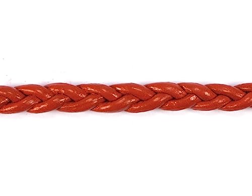 Kordel aus Naturleder, geflochten, 3 Fäden, rot, 2,5 x 4,0 mm. 2 m. von INNSPIRO