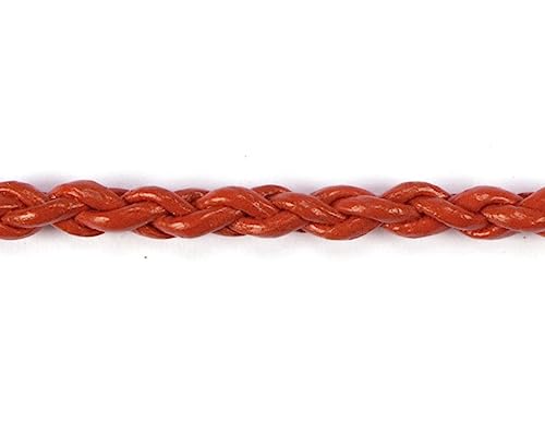 Kordel aus Naturleder, geflochten, 4 Fäden, rot, 4 mm. 2 m. Kordel aus Naturleder, geflochten, 4 Fäden, rot, 4 mm. 2 m. von INNSPIRO