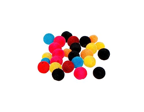 Kunststoffperlen, rund, Samt, verschiedene Farben, 6-8 mm, Durchmesser: 1,5 mm, 850 Stück von INNSPIRO
