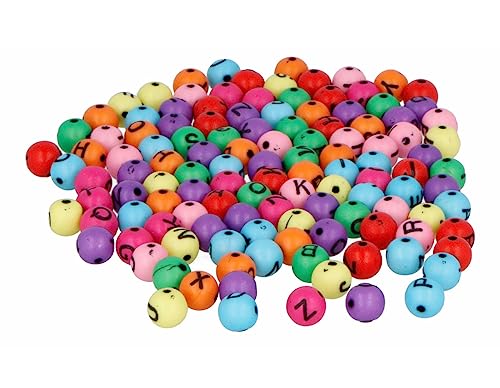 Kunststoffperlen, runde Buchstaben, verschiedene Farben, 7,5 mm, 750 Stück von INNSPIRO