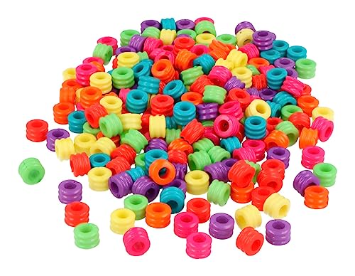 Kunststoffperlen in Zylinderform, mehrfarbig, blickdicht, 6 x 4 mm, 1400 Stück, Durchmesser 3 mm von INNSPIRO