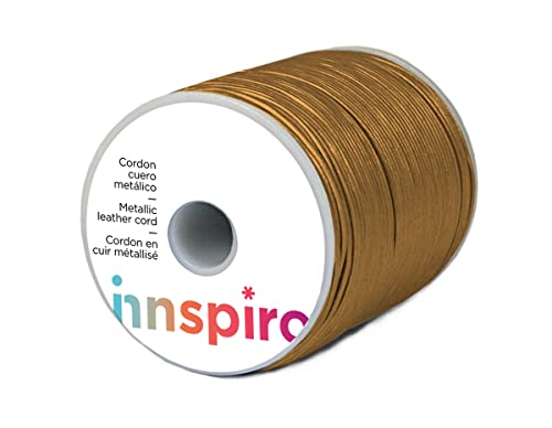 INNSPIRO Lederband, metallisch, bronzefarben, 1,5 mm, 100 m. von INNSPIRO