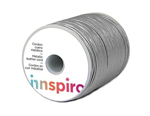 Lederschnur aus Metall, silberfarben, 1,0 mm, 100 m. von INNSPIRO