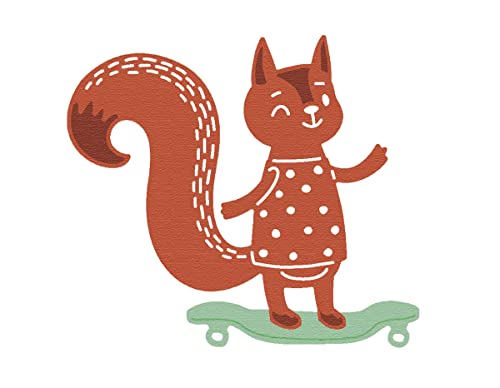 MISS KUTY ZAG Feine Stanzform für Kinder, Eichhörnchen mit Skateboard, 2u, zum Schneiden von Papier, Karton, EVA-Schaum und Aluminiumfolie für Kartenherstellung, Scrapbooking und Basteln MISS KUTY ZAG Feine Stanzform für Kinder, Eichhörnchen mit Skateboard, 2u, zum Schneiden von Papier, Karton, EVA-Schaum und Aluminiumfolie für Kartenherstellung, Scrapbooking und Basteln von INNSPIRO