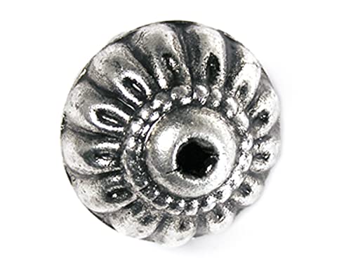 Metallperle Aluminium oval silber Durchmesser 18 x 18 mm. 200u. von INNSPIRO