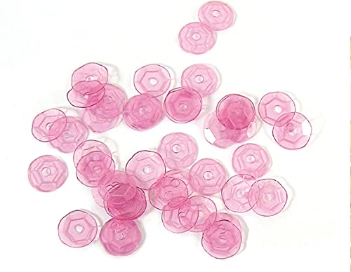 Pailletten, transparent, rosa, 7 mm, 500 g, 37500 U, ca. von INNSPIRO