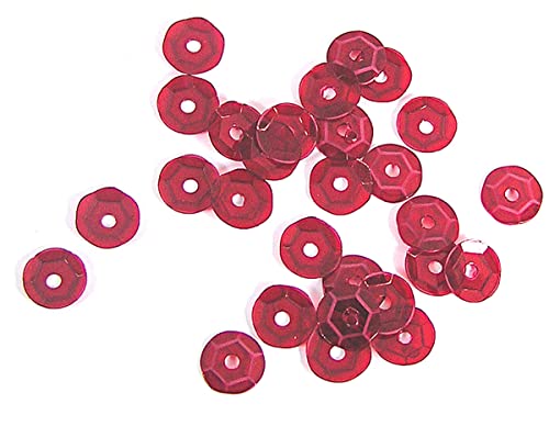 Pailletten, transparent, rot, 7 mm, 500 g, 37500 U, ca. von INNSPIRO