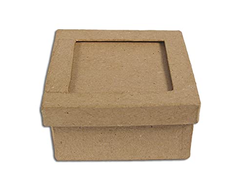 INNSPIRO Pappmaché-Box mit quadratischem Rahmen, 8 x 8 x 4 cm. von INNSPIRO