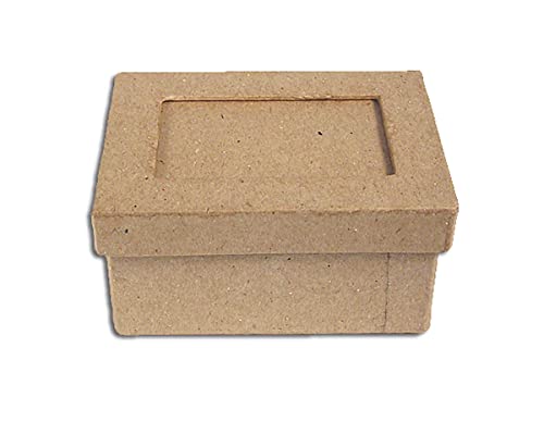 INNSPIRO Pappmaché-Box mit rechteckigem Rahmen 8 x 6 x 4 cm, Basteln, kreative Aktivitäten und Geschenke, zum Personalisieren und Dekorieren. von INNSPIRO