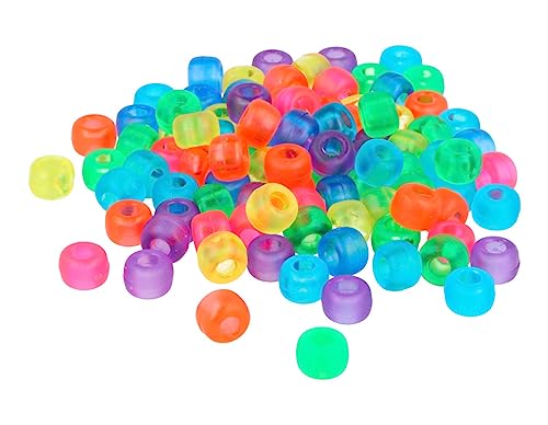 Perlen aus Kunststoff, mehrfarbig, Metallic, Neon, Pastell-Diamant, 9 mm, 4 Beutel à 400 Stück, ca. 1600 Stück von INNSPIRO