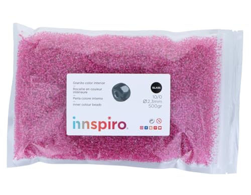 INNSPIRO Runder Glasstein innen rosa, 2,3 mm, 500 g, Tasche von INNSPIRO