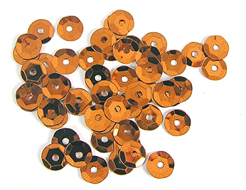 Silberne orangefarbene Pailletten, 7 mm, 500 g, 37500 U, ca. von INNSPIRO