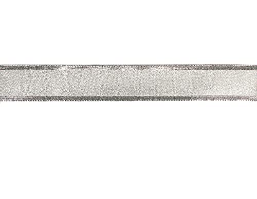 Silbernes Dekoband, breite silberne Bordüre, 4 cm x 10 m. von INNSPIRO