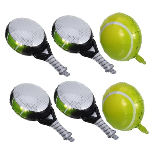 INOOMP Tennisball und Schlägerballons für Partys Aufblasbare Tennis Dekoration Aluminiumfolie 6 Stück für Geburtstagsfeiern und Kinderpartys INOOMP Tennisball und Schlägerballons für Partys Aufblasbare Tennis Dekoration Aluminiumfolie 6 Stück für Geburtstagsfeiern und Kinderpartys von INOOMP
