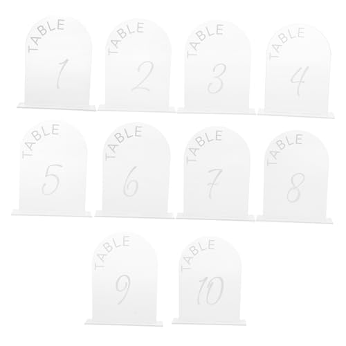 10 Stück Tischschild Aus Acryl Deko Goldene Tischnummern Hochzeitstischschilder Für Den Empfang Tischnummer Steht Weiß Staffelei Für Hochzeitsschild Weiße Hochzeit Transparent 10 Stück Tischschild Aus Acryl Deko Goldene Tischnummern Hochzeitstischschilder Für Den Empfang Tischnummer Steht Weiß Staffelei Für Hochzeitsschild Weiße Hochzeit Transparent von INOOMP