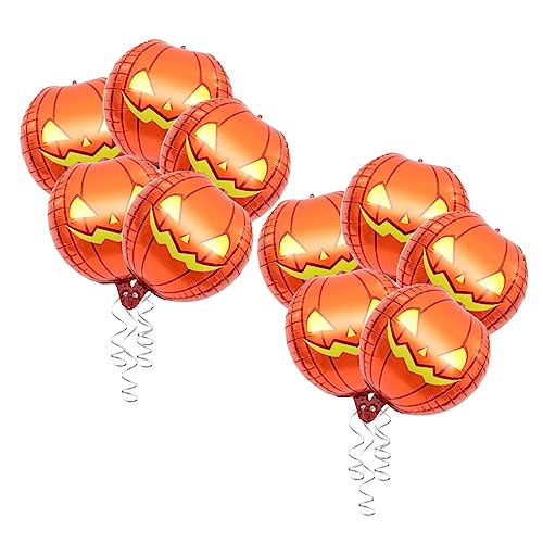 10Stücke Aufblasbare Kürbisballons Halloween Deko Aluminiumfolie Langlebig für Festliche Anlässe von INOOMP