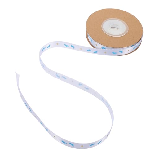INOOMP 1 Rolle Stempelband Geschenkband zum Geburtstag Geburtstagsband Babypartyband Feierbänder Fußabdruckmusterband Polyester Sky-blue INOOMP 1 Rolle Stempelband Geschenkband zum Geburtstag Geburtstagsband Babypartyband Feierbänder Fußabdruckmusterband Polyester Sky-blue von INOOMP