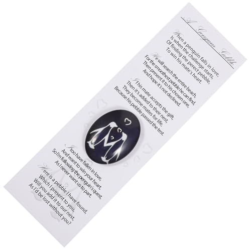 INOOMP 1 Satz Kleinen Pinguin Pebbles Charmantes Glasornament für Valentinstag und Besondere Anlässe Verpackt mit Karte für Dekoration von INOOMP