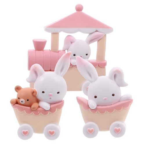 INOOMP 1 Satz Niedliche Kaninchen Harz Kuchenfiguren für Party Hochzeit Rosa und Weiß Tischdekoration und Cupcake Toppers INOOMP 1 Satz Niedliche Kaninchen Harz Kuchenfiguren für Party Hochzeit Rosa und Weiß Tischdekoration und Cupcake Toppers von INOOMP