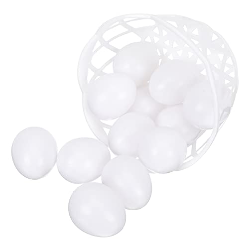 INOOMP 1 Satz Simulierte Eierspielzeug Eierkorb Dekoration bemalbare Eier gefälschtes Plastikei leere weiße Plastikeier Eier zum Dekorieren zum Verzieren von Eiern Eier basteln von INOOMP