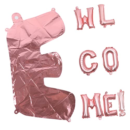 INOOMP 1 Satz Willkommen Ballon Abs Blau Dekoration Oh Party Helium Rosa Sortiert Luftballons Willkommens-schulballons Folienballons Aluminiumfolie Rose Gold von INOOMP
