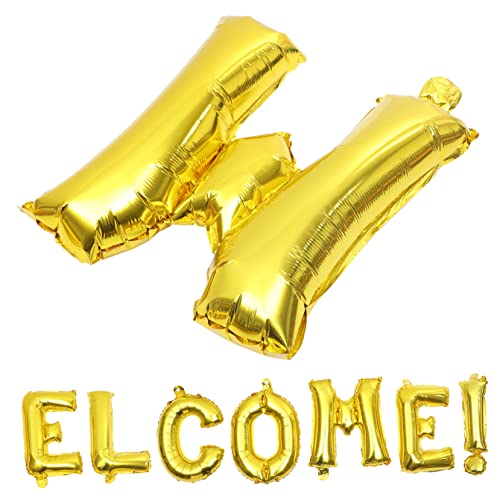 INOOMP 1 Satz Willkommen Ballon Fiesta Party Brief dekoration luftballons dekorative Folienballons Willkommens-Folienballons Willkommensballons Aluminiumfolie Golden INOOMP 1 Satz Willkommen Ballon Fiesta Party Brief dekoration luftballons dekorative Folienballons Willkommens-Folienballons Willkommensballons Aluminiumfolie Golden von INOOMP