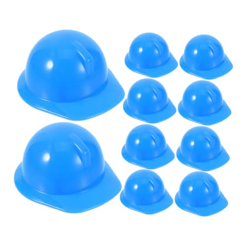 INOOMP 10 Stück Mini Bauhut Kleiner Spielhut Bauarbeiterhut Kinderhut Weiß Miniatur Bauhut Winziger Bauhut Puppenhut Kappe Partyhüte Für – Erwachsene Kunststoff Blau von INOOMP