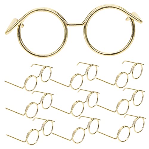 INOOMP 10 Stück Mini Brillen Spielzeugbrillen Für Puppen Mini Puppenbrillen Miniatur Für Puppen Drahtbrillen Puppenkleider Puppenbrillen Miniatur Spielzeugbrillen Runde von INOOMP