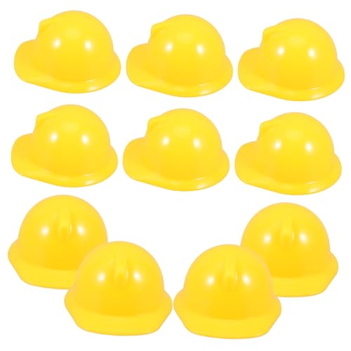 INOOMP 10 Stück Mini-bauhut Konstruktion Party Bunt Junge Miniatur-bauhut Herstellung Kleiner Ingenieurhut Puppenhüte Bob Gunst Der Baupartei Zubehör Gebäude Geburtstag Für Yellow Plastik von INOOMP