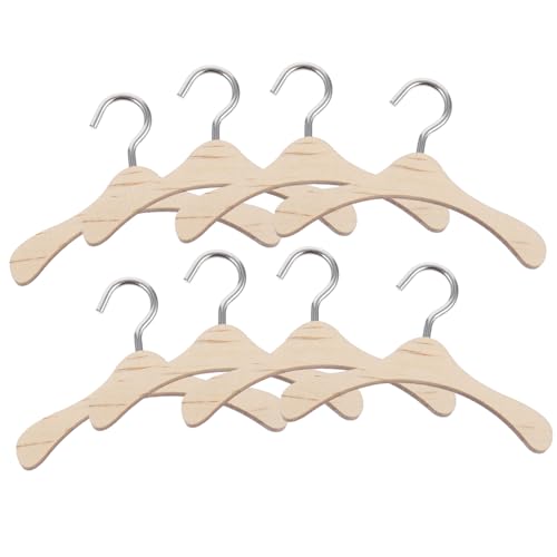 INOOMP 10 Stück Mini -holzkleidung Rack Puppengarderobe Unser Puppenkleidung Kleiderständer Für Puppen Kleidung Für Puppen Aufhänger Babypuppenbügel Klein Puppenkleiderbügel Brown Hölzern von INOOMP