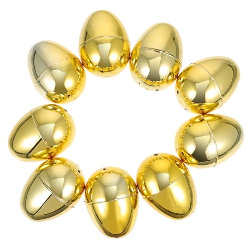 INOOMP 10 Stück Osterei Kleinkinder gefüllt für Ornamente Jagd Party easter egg decoration geschenkideen ostern ostergeschenk verpackung Ostereier Eier Dekore Plastik Golden von INOOMP