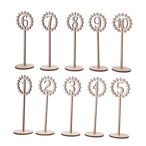 INOOMP 10 Stück Teiliges Holz Tischnummernhalter mit Kreativem Hohldesign für Hochzeit Party Tischdekoration Hochzeitsempfang Bankett und Jubiläumsfeier INOOMP 10 Stück Teiliges Holz Tischnummernhalter mit Kreativem Hohldesign für Hochzeit Party Tischdekoration Hochzeitsempfang Bankett und Jubiläumsfeier von INOOMP