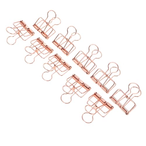 INOOMP 10 Stück Teiliges Metallklammern in Roségold Mittelgroße Büroklammern mit Robuster Federkraft Vielseitige Binder Clips für Bürobedarf Schreibwaren Dokumenten Papierorganisation zu von INOOMP