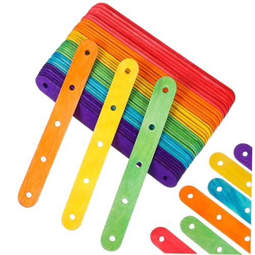 INOOMP 100 Stück Bunte Popsicle Sticks aus Robustem Birkenholz mit Stabile Eisstiele für Cakesicles Diy Food Crafts Sicher Glatt Poliert für Zuhause und Klassenzimmer von INOOMP