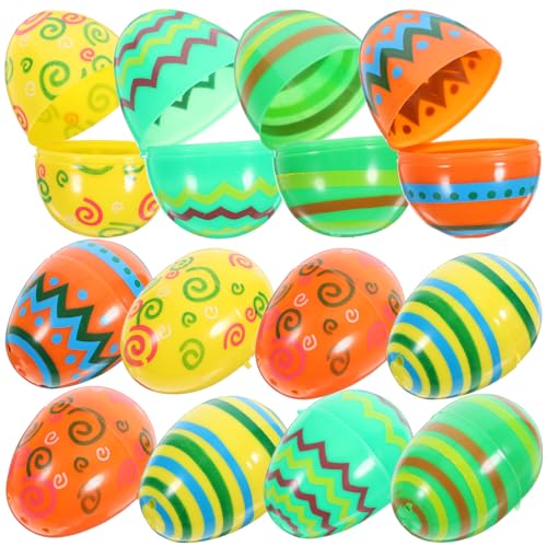 INOOMP 12 Stück Teiliges Wiederbefüllbare Ostereier für Ostern Deko Eier für Ostereiersuche und Festdekoration von INOOMP