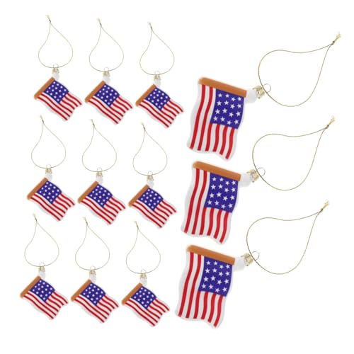 INOOMP 12stücke Amerikanische Flaggen Patriotic Charms Für Unabhängigkeitstag Schmuck Schlüsselanhänger Und Deko-Accessoires von INOOMP