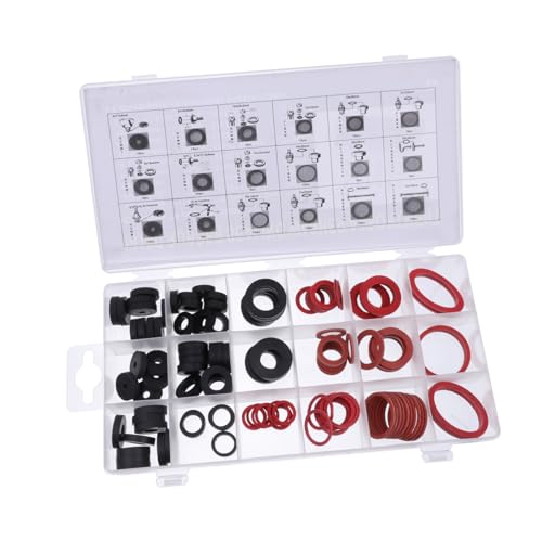 INOOMP 141 Stück Teiliges Dichtungsring Sortiment O ringe Dichtungen für Wasserhahn Reparatur Gartenschlauch Hitzebeständig Langlebig mit Sortierbox und Größenübersicht von INOOMP