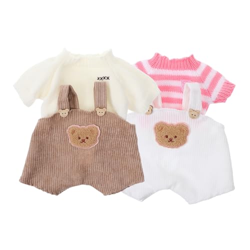 INOOMP 2 Sätze Plüschpuppenkleidung Babykleidung für Puppen Kleidung für Stofftiere Plüschtier-Bär-T-Shirt Bären-Shirt Plüschtierkleidung Stofftiere Zubehör Kleidung für Actionfiguren von INOOMP