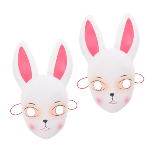 INOOMP 2 Stk. Niedliche Kaninchenmaske mit Langen Ohren für Teiliges Atmungsaktiv Vielseitiges Ostern Foto Requisit für Geburtstagsfeiern Halloween und Karneval von INOOMP