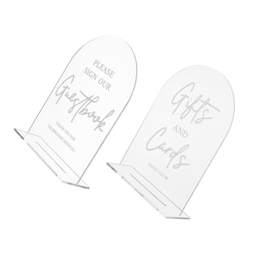 INOOMP 2 Stück Acrylhochzeitsschreibtischkarte Hochzeitsbücherschild Hochzeitsempfangszeichen Kartenzeichen Für Hochzeit Zeichen Der Hochzeitsfeier Acryltischzeichen Transparent von INOOMP