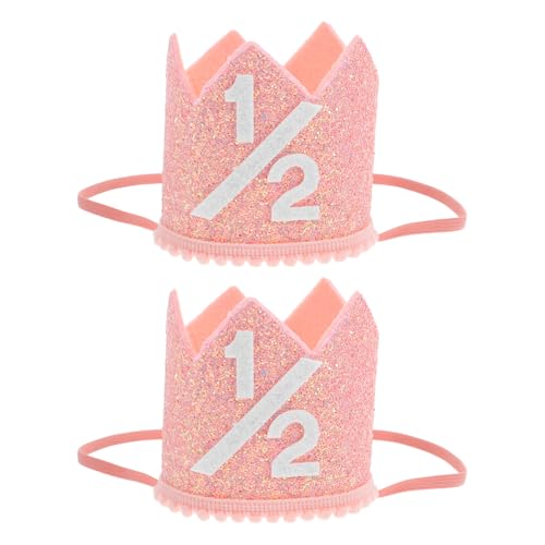 INOOMP 2 Stück Baby-Kronenhut zum 1./2. Geburtstag: Glitzer-Krone, Babymütze, Stirnband, Requisiten für Fotoautomaten für Kleinkinder, Kinder, halbe Geburtstagsfeiern INOOMP 2 Stück Baby-Kronenhut zum 1./2. Geburtstag: Glitzer-Krone, Babymütze, Stirnband, Requisiten für Fotoautomaten für Kleinkinder, Kinder, halbe Geburtstagsfeiern von INOOMP